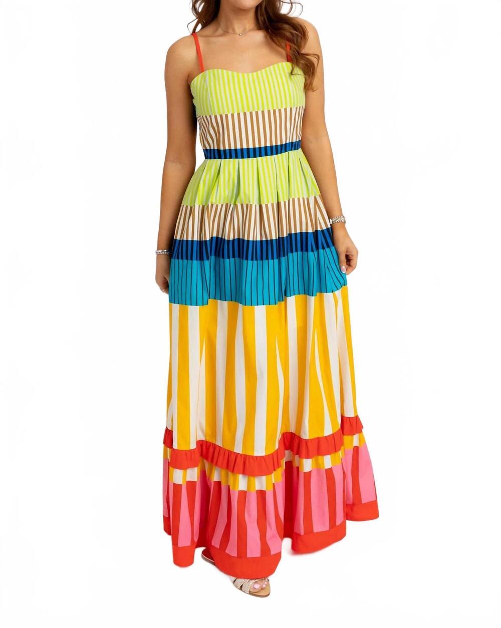 NEW KARLIE royal layered maxi dress in multicolor